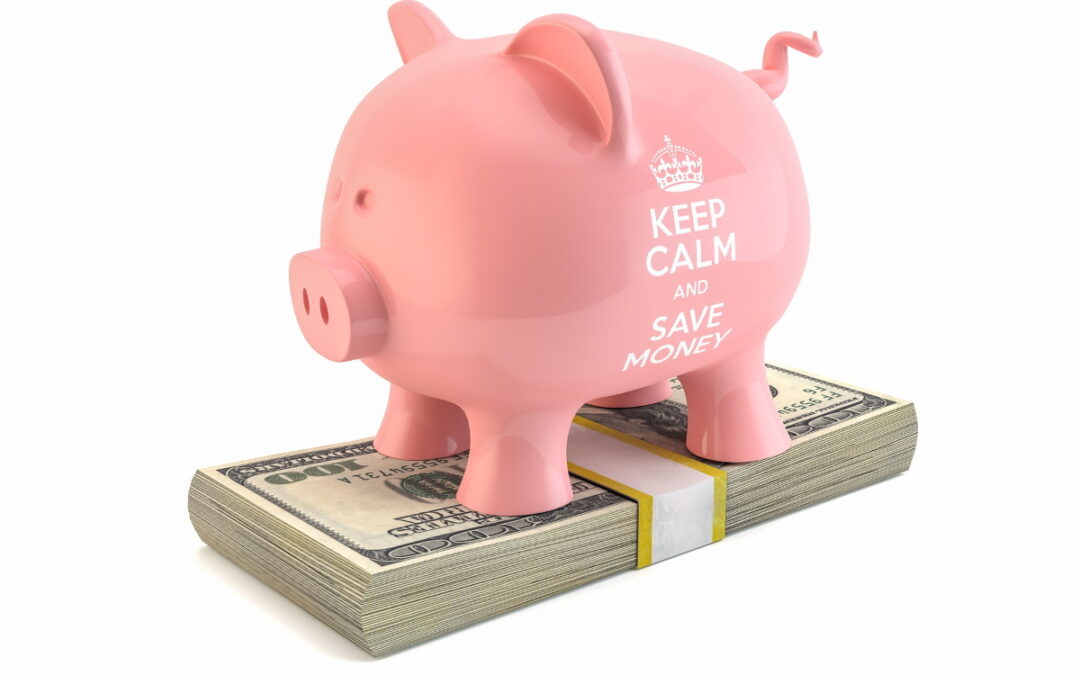 piggy bank stay calm and save money